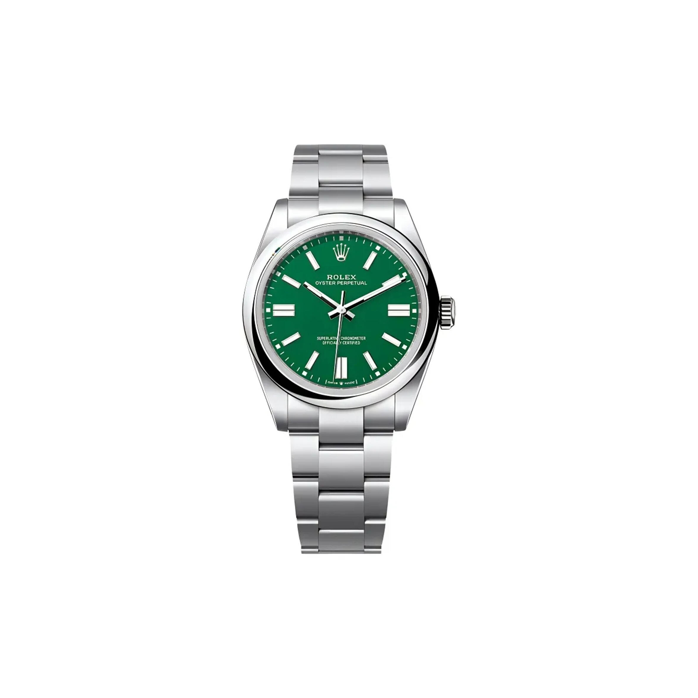 ROLEX OYSTER PERPETUAL GREEN DIAL 41MM WATCH M134300-0004